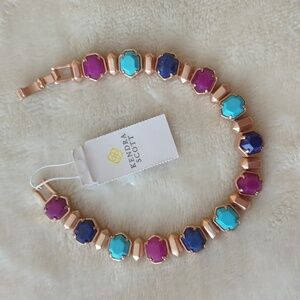 Kendra Scott Tara Bracelet Rose Gold Purple Jade Turquoise Magnesite Blue Lapis